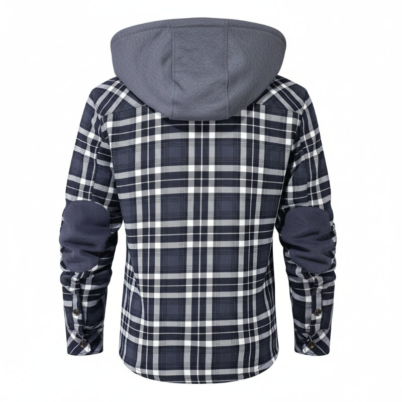 Serremo Woodland Hooded Flannel Jacket with Faux Fur Lining