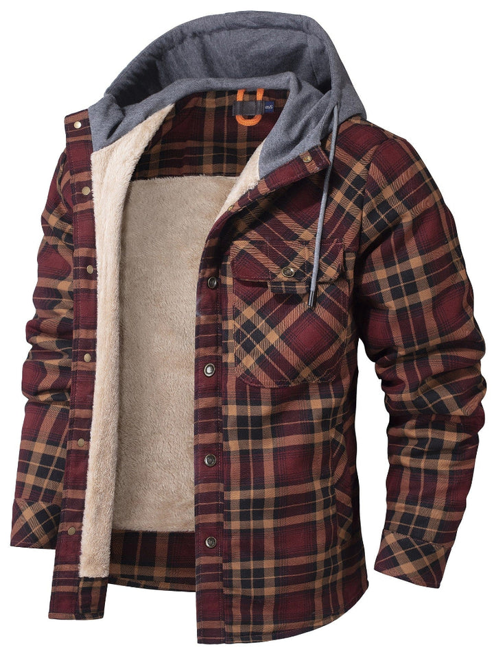 FLINT™ SHERPA-LINED HOODED FLANNEL JACKET