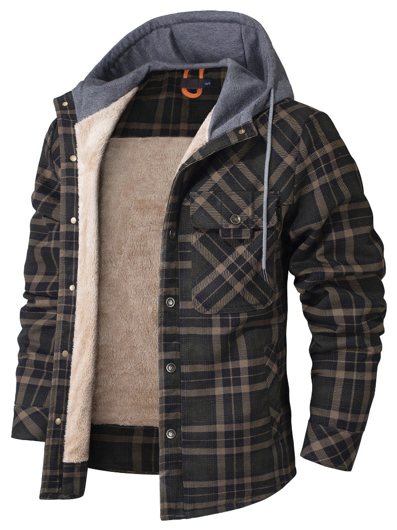 FLINT™ SHERPA-LINED HOODED FLANNEL JACKET