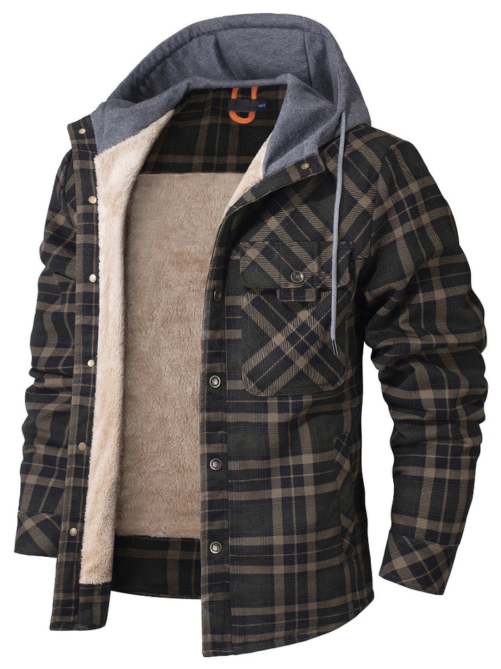 FLINT™ SHERPA-LINED HOODED FLANNEL JACKET