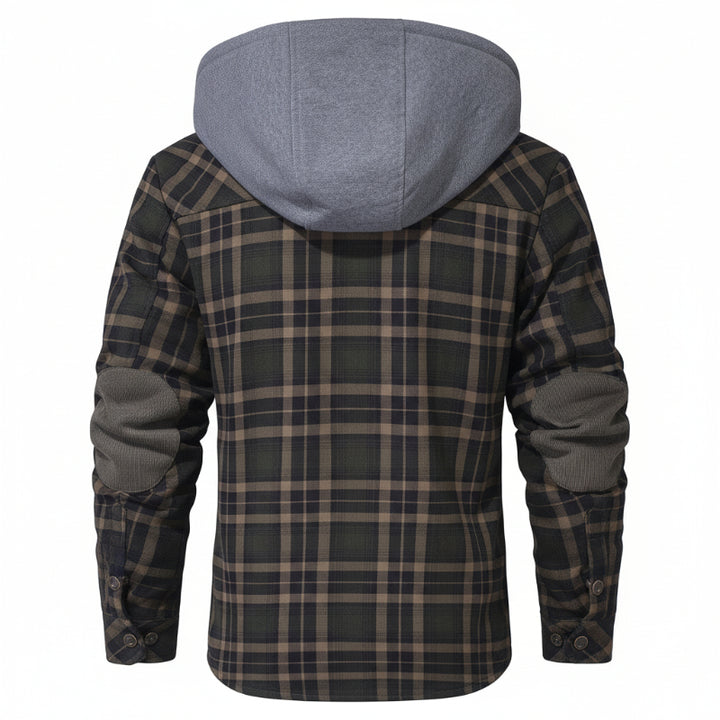 Serremo Woodland Hooded Flannel Jacket with Faux Fur Lining