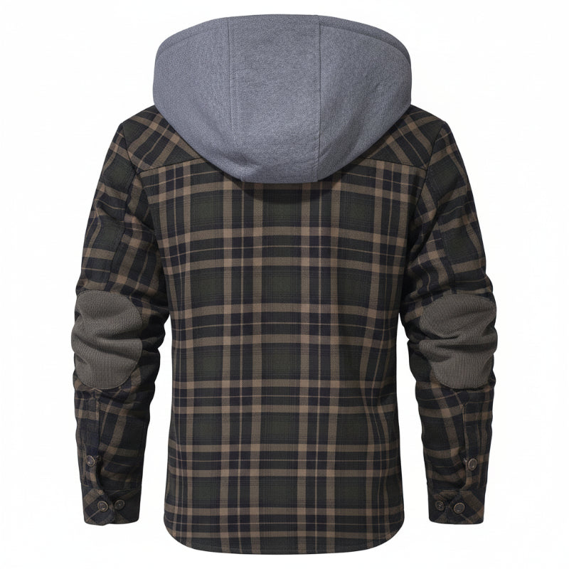 Serremo Woodland Hooded Flannel Jacket with Faux Fur Lining