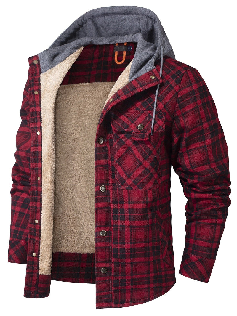 FLINT™ SHERPA-LINED HOODED FLANNEL JACKET