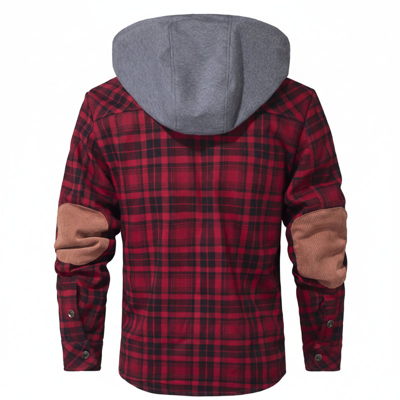 Serremo Woodland Hooded Flannel Jacket with Faux Fur Lining