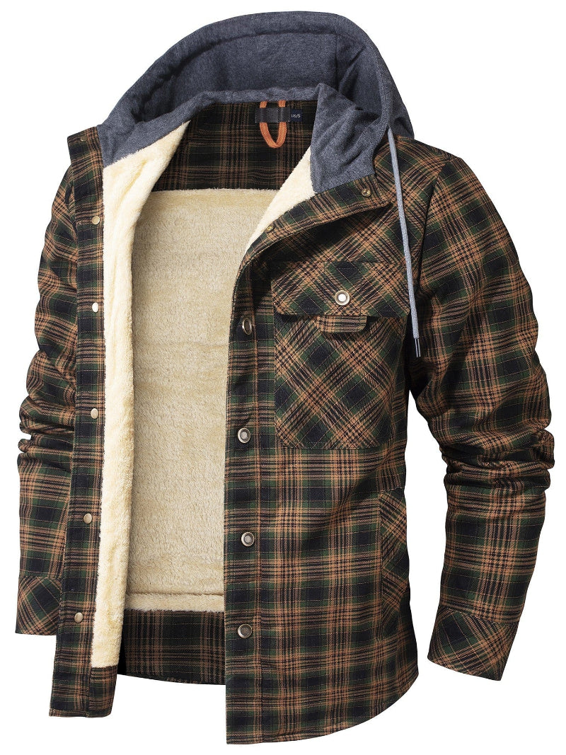 FLINT™ SHERPA-LINED HOODED FLANNEL JACKET