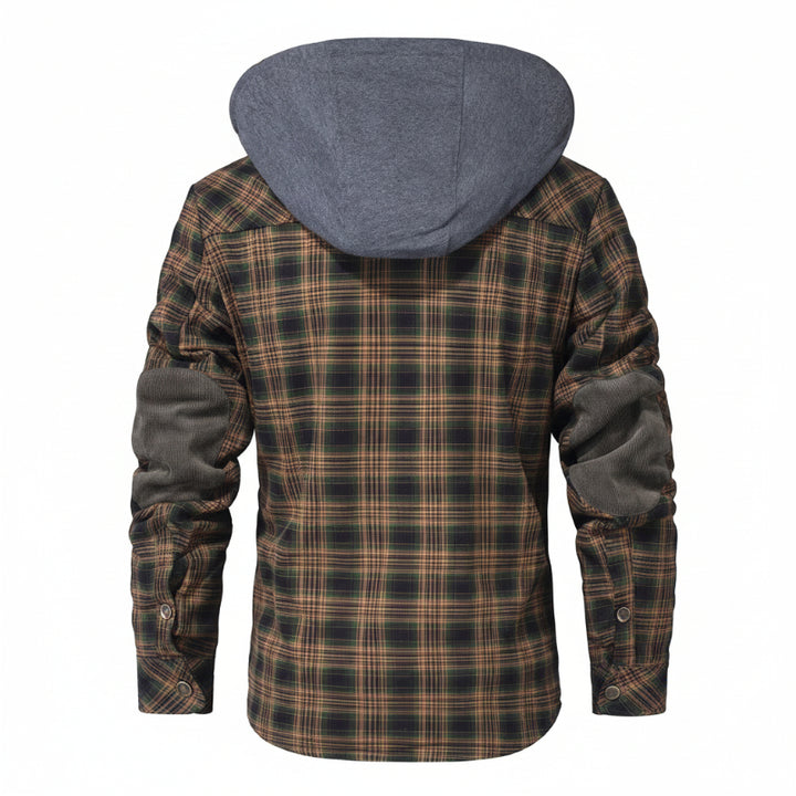 Serremo Woodland Hooded Flannel Jacket with Faux Fur Lining
