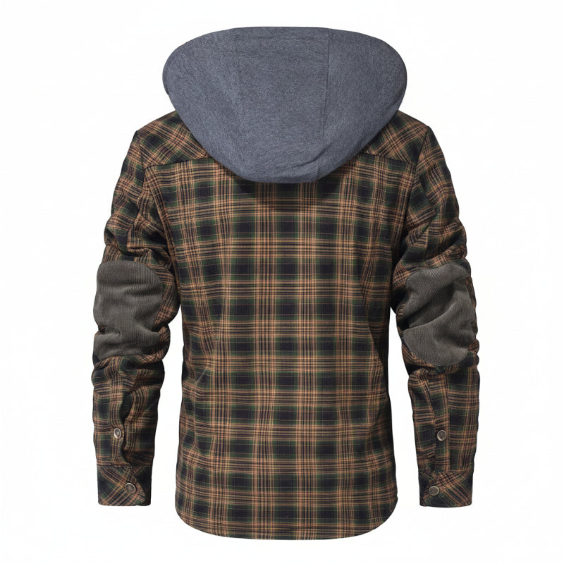 Serremo Woodland Hooded Flannel Jacket with Faux Fur Lining