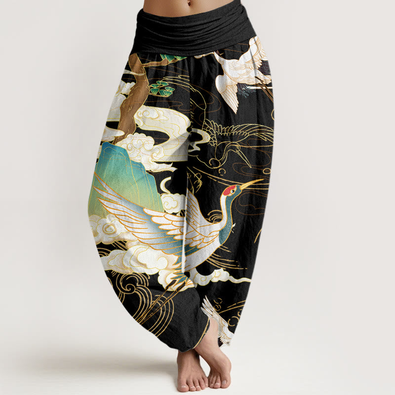 NOVA JAPANESE CRANE ART HAREM TROUSER