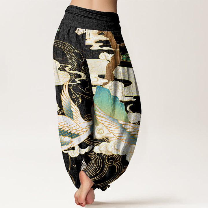 NOVA JAPANESE CRANE ART HAREM TROUSER