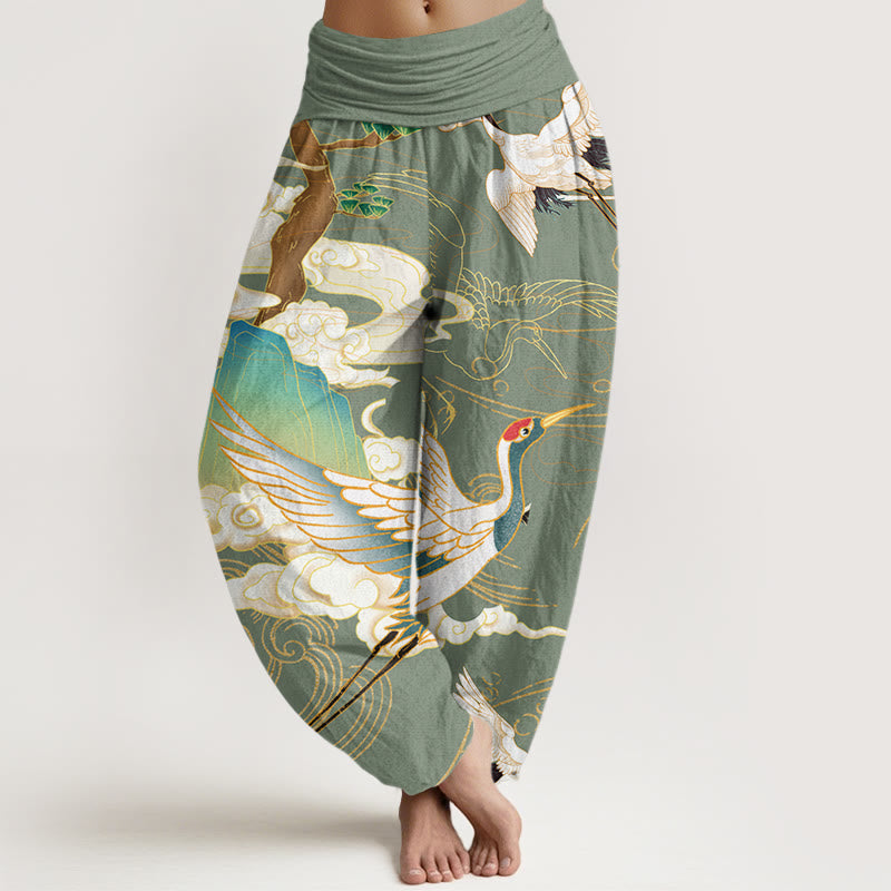NOVA JAPANESE CRANE ART HAREM TROUSER