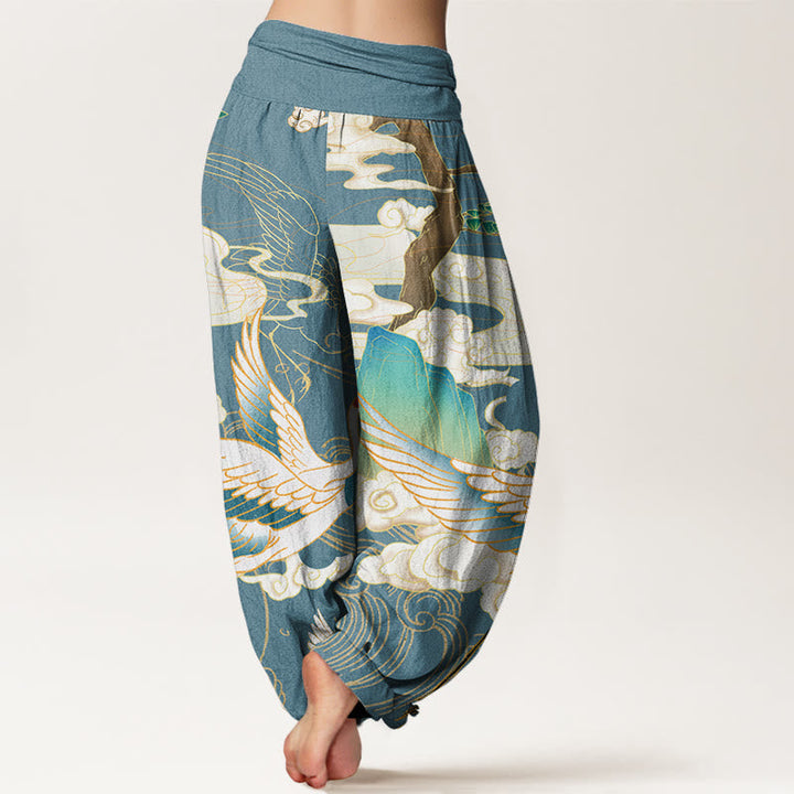 NOVA JAPANESE CRANE ART HAREM TROUSER