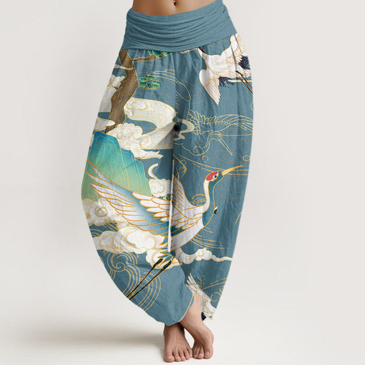 NOVA JAPANESE CRANE ART HAREM TROUSER