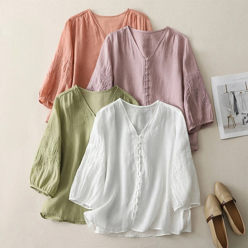 SOLANA LINEN BLOUSE