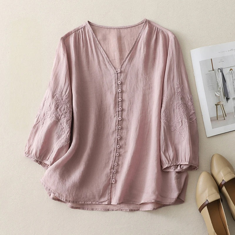 SOLANA LINEN BLOUSE