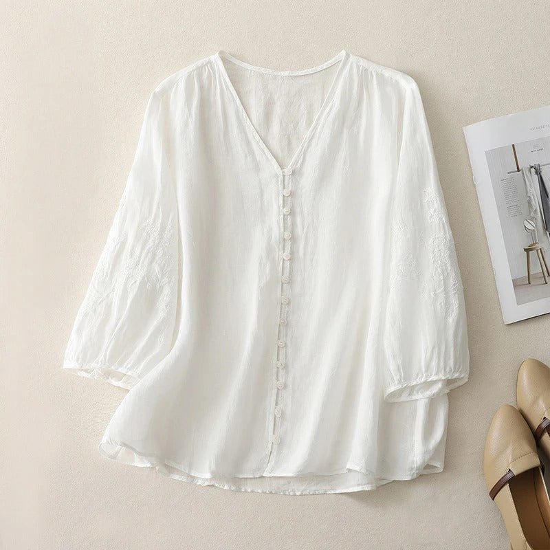 SOLANA LINEN BLOUSE