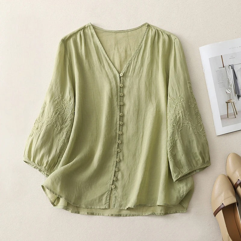 SOLANA LINEN BLOUSE