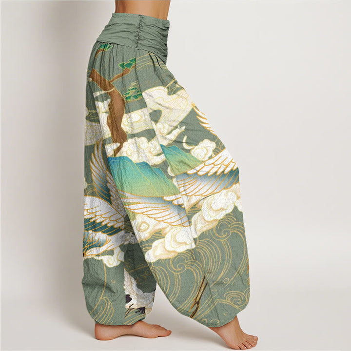 NOVA JAPANESE CRANE ART HAREM TROUSER