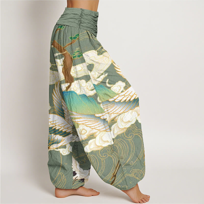 NOVA JAPANESE CRANE ART HAREM TROUSER