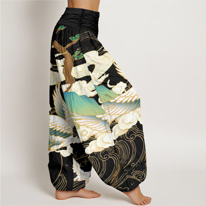 NOVA JAPANESE CRANE ART HAREM TROUSER