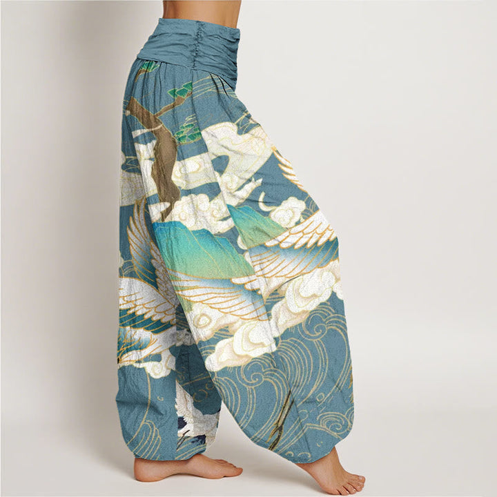 NOVA JAPANESE CRANE ART HAREM TROUSER
