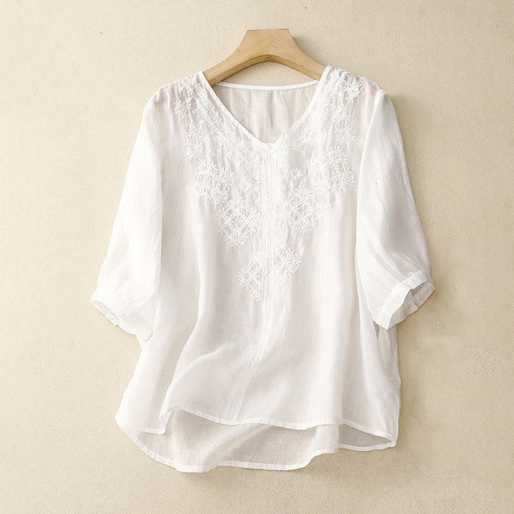AMERA™ COTTON-LINEN BLOUSE