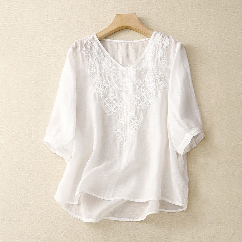 AMERA™ COTTON-LINEN BLOUSE