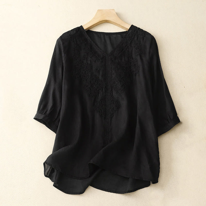 AMERA™ COTTON-LINEN BLOUSE