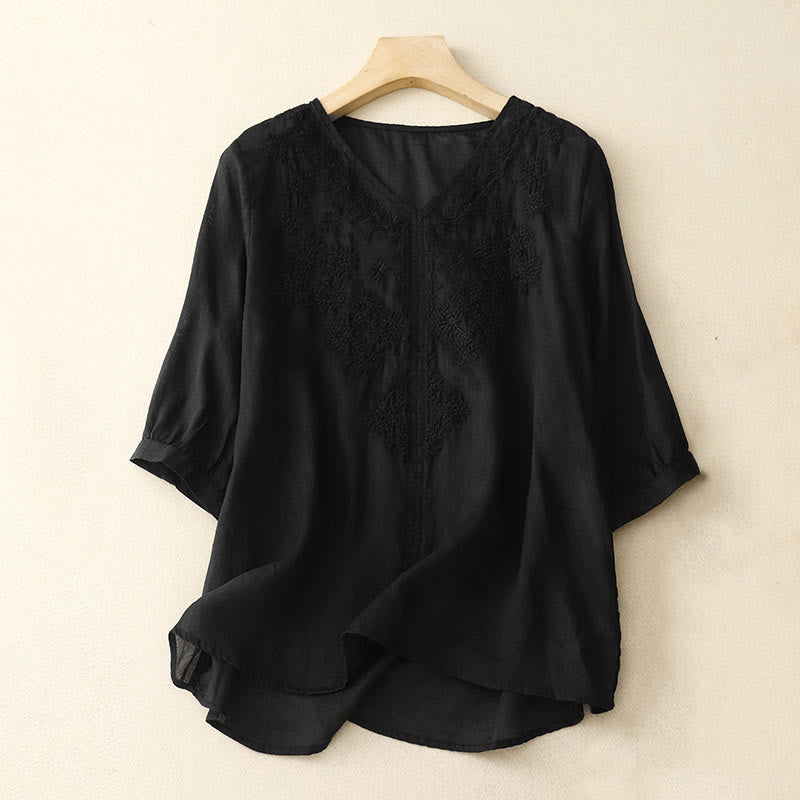 AMERA™ COTTON-LINEN BLOUSE