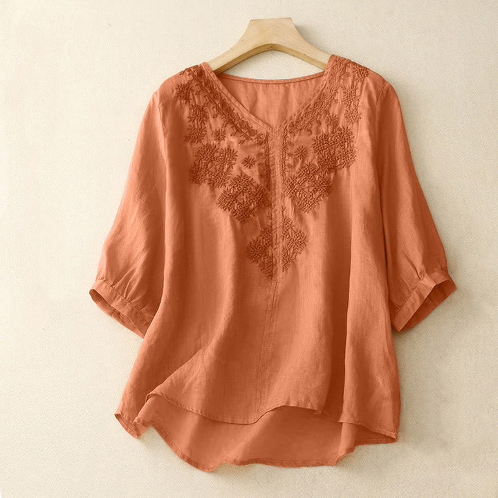 AMERA™ COTTON-LINEN BLOUSE