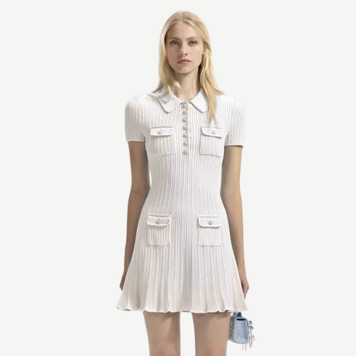 CELESTE™ BUTTON MINI DRESS
