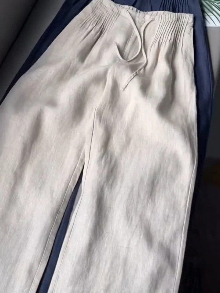 SUSAN WIDE-LEG LINEN PANTS
