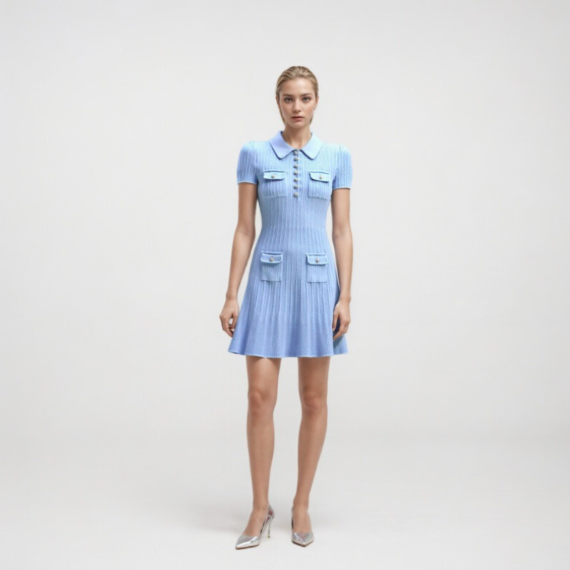 CELESTE™ BUTTON MINI DRESS