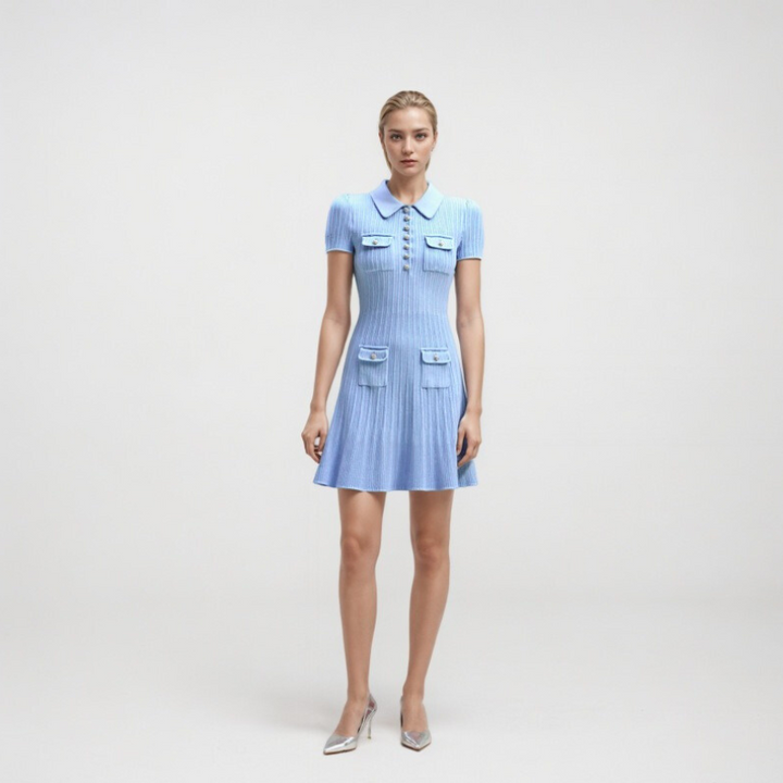 CELESTE™ BUTTON MINI DRESS