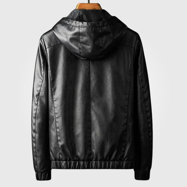 HUDSON LEATHER HOODIE