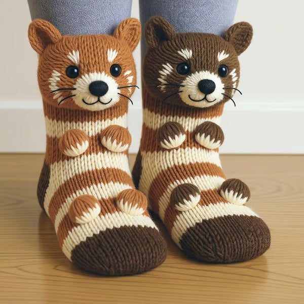 Ultra-Soft 3D Animal Design Cozy Socks for Adults