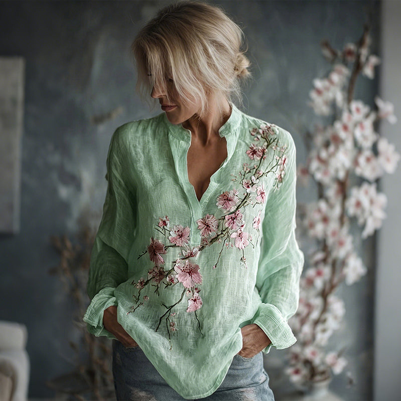 FIONA™ LINEN BLOSSOM BLOUSE