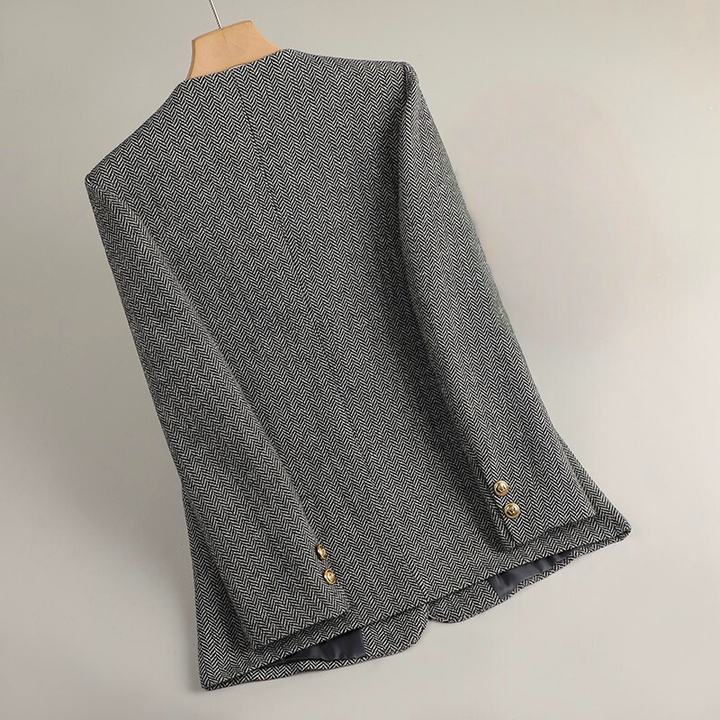 MADDIE™ HERRIGBONE WOOL BLAZER
