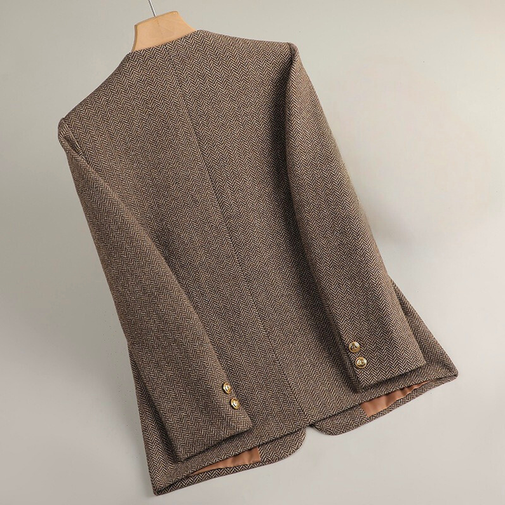 MADDIE™ HERRIGBONE WOOL BLAZER