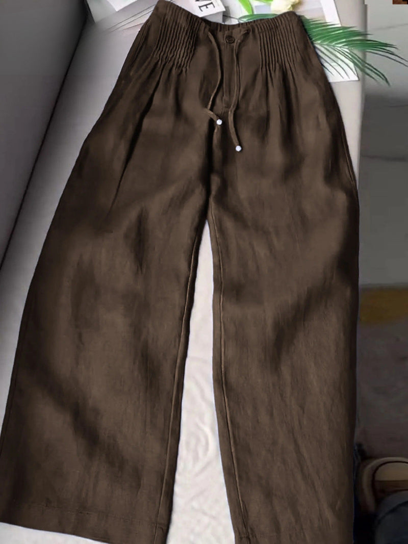 SUSAN WIDE-LEG LINEN PANTS