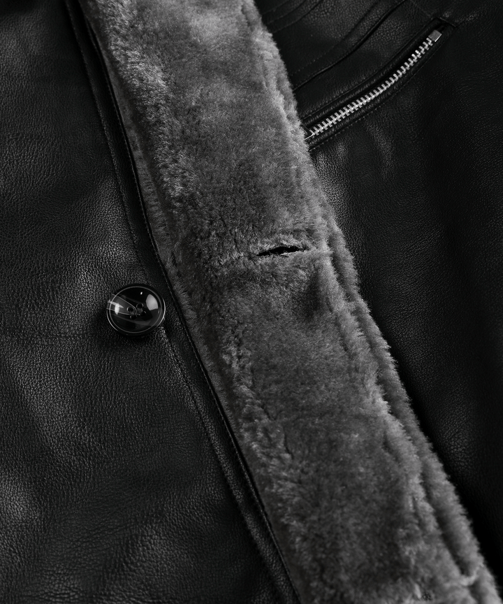 Arctic Patrol Leather Coat Premium Black PU Outerwear
