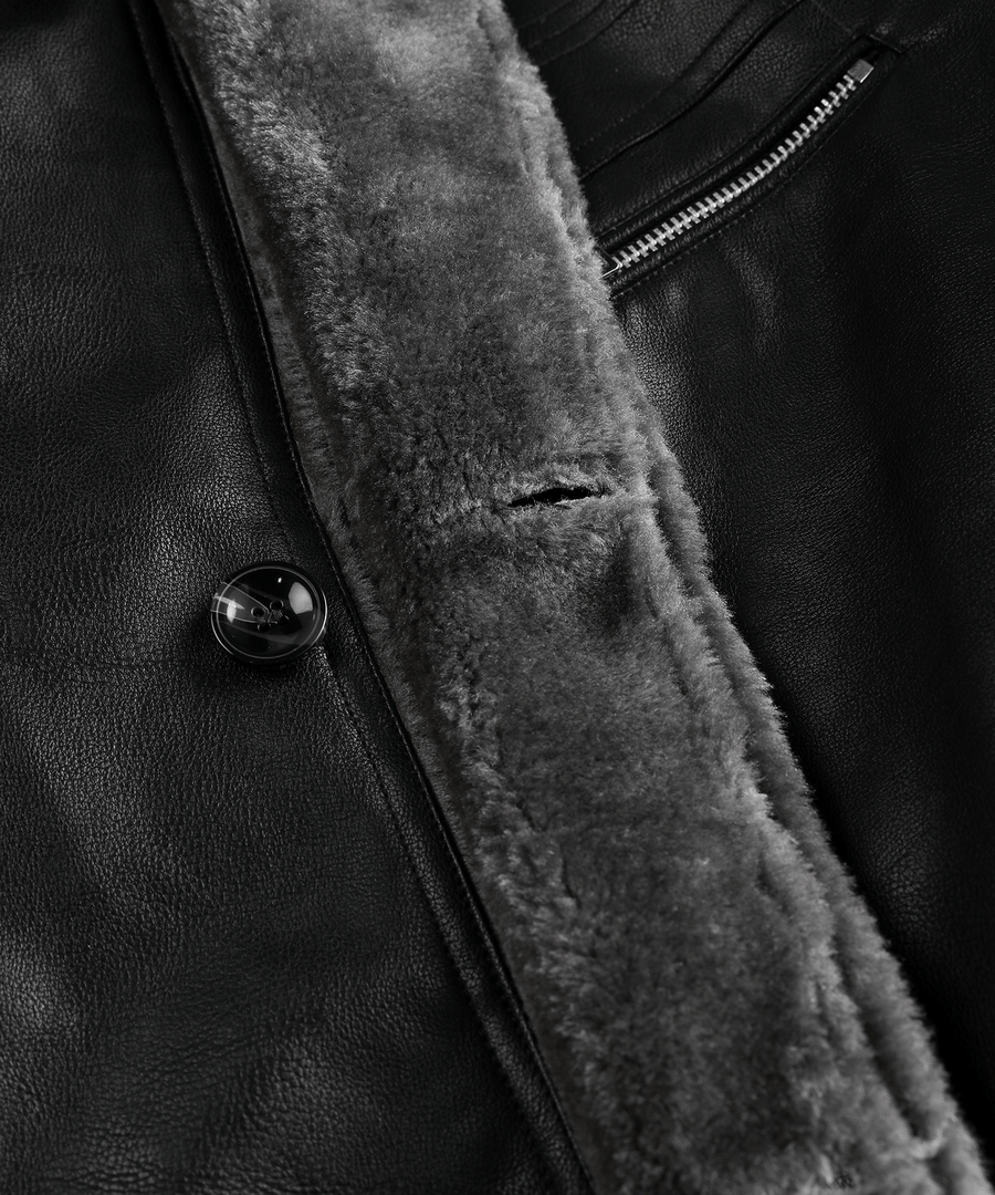 Arctic Patrol Leather Coat Premium Black PU Outerwear