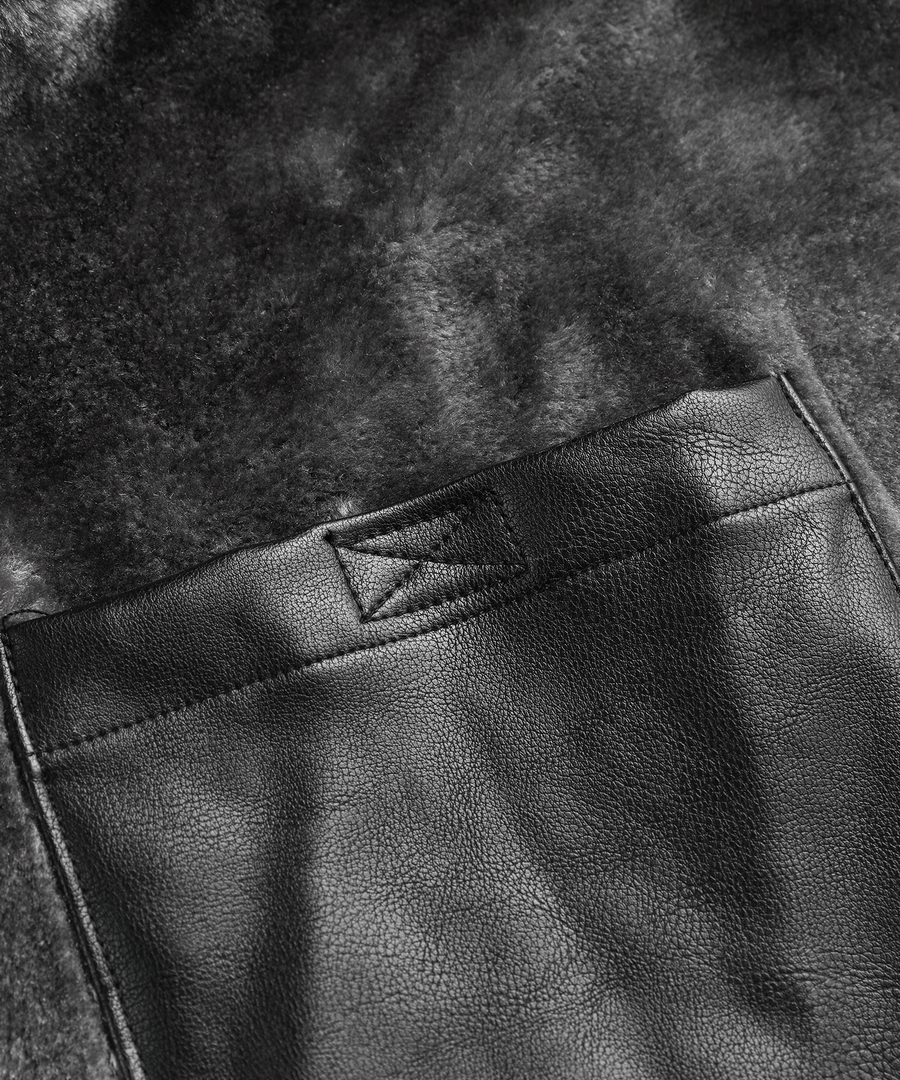 Arctic Patrol Leather Coat Premium Black PU Outerwear