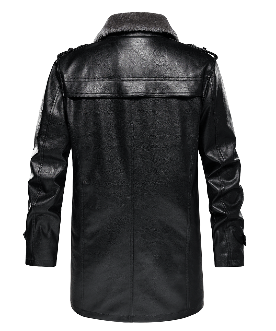Arctic Patrol Leather Coat Premium Black PU Outerwear