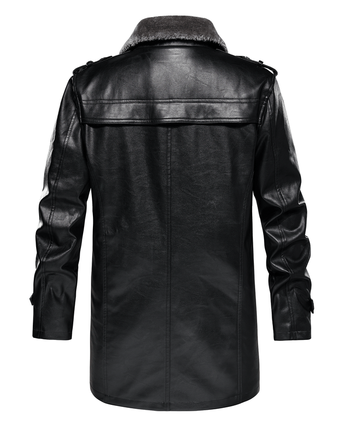 Arctic Patrol Leather Coat Premium Black PU Outerwear