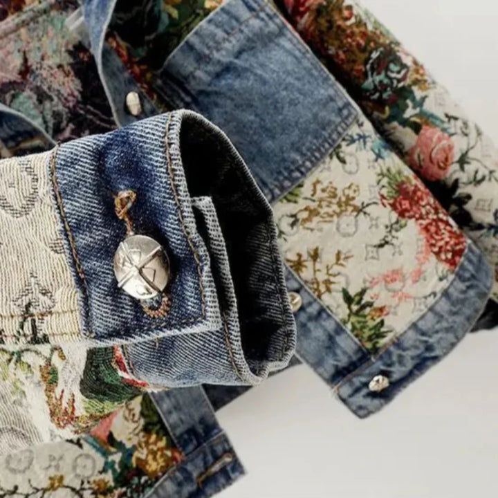 HAYLEY FLORAL DENIM JACKET