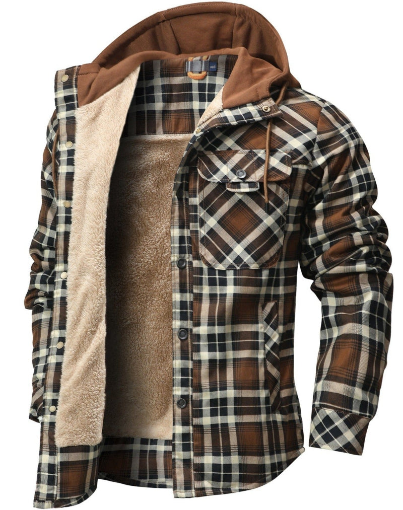 FLINT™ SHERPA-LINED HOODED FLANNEL JACKET