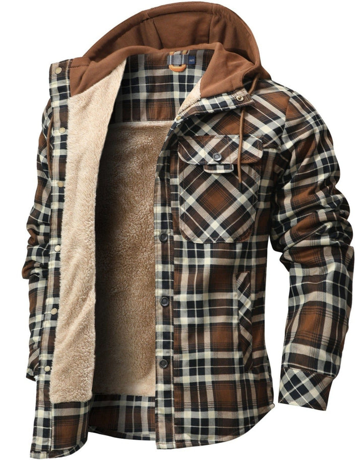 FLINT™ SHERPA-LINED HOODED FLANNEL JACKET