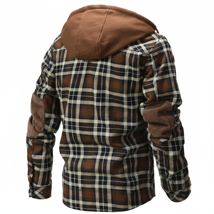 Serremo Woodland Hooded Flannel Jacket with Faux Fur Lining