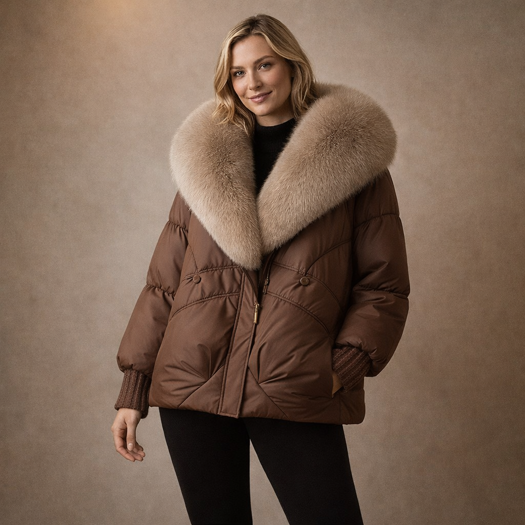 SOFIA LUXE FUR COLLAR QUILTED COAT