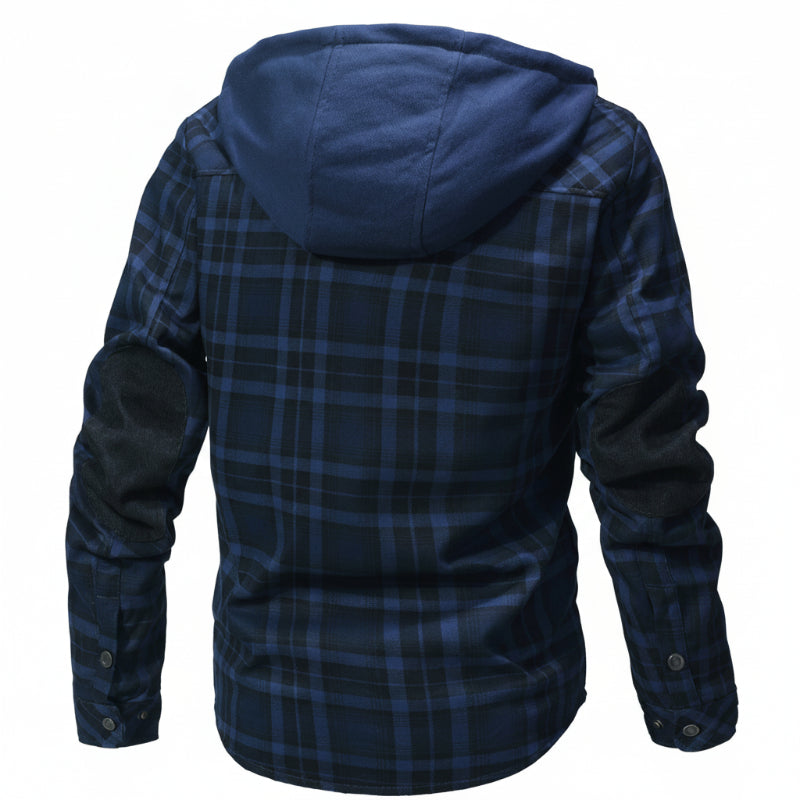 Serremo Woodland Hooded Flannel Jacket with Faux Fur Lining